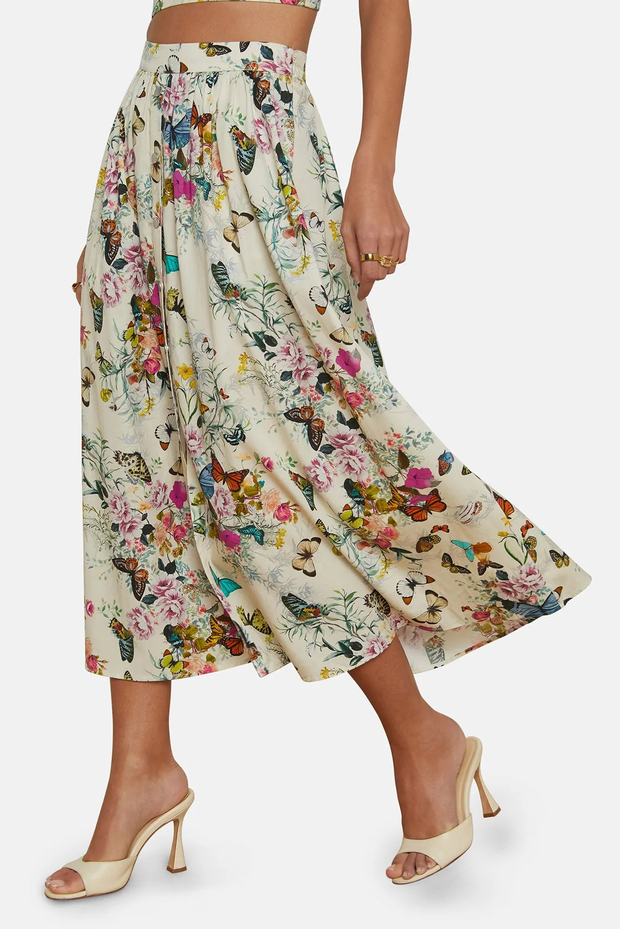 Seina Poplin Midi Skirt Multi Chardona Butterfly sold by Blue & Cream product image thumbnail 3