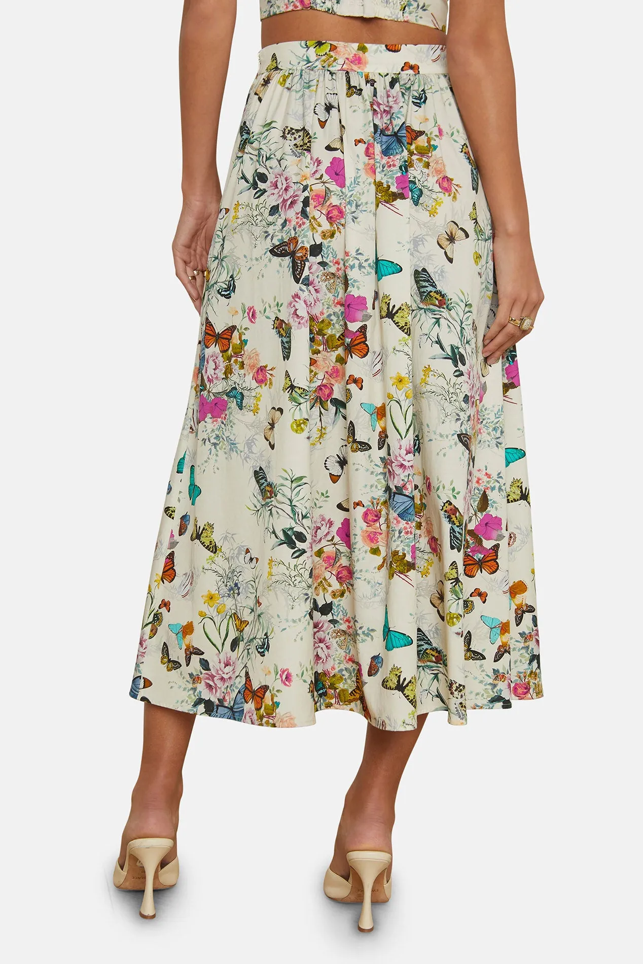 Seina Poplin Midi Skirt Multi Chardona Butterfly sold by Blue & Cream product image thumbnail 2
