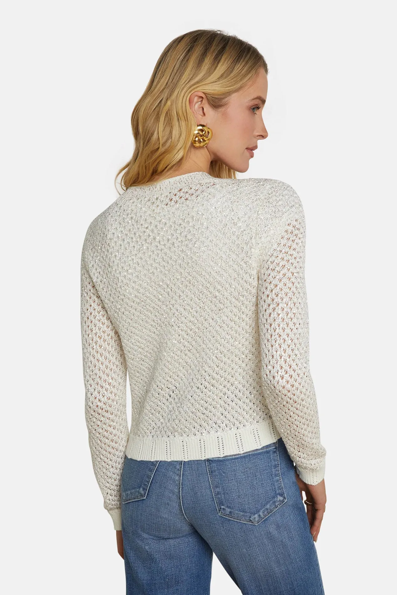 Blanca Sequin Cardigan Ivory/Gold sold by Blue & Cream product image thumbnail 3