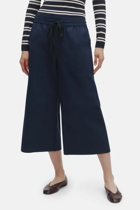 Main Street Pant with Side Pleat in Dark Midnight sold by Blue & Cream
