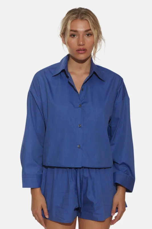 Gansett Poplin Set Dark Chambray sold by Blue & Cream