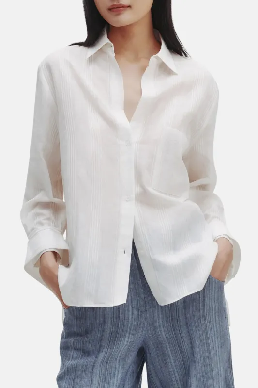 Next Morning Shirt in Ivory Stripe sold by Blue & Cream