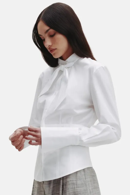 Fifi's Shirt in Cotton Poplin White sold by Blue & Cream