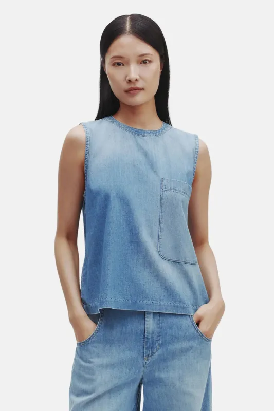 Denim Mikala Top in Vintage Wash sold by Blue & Cream