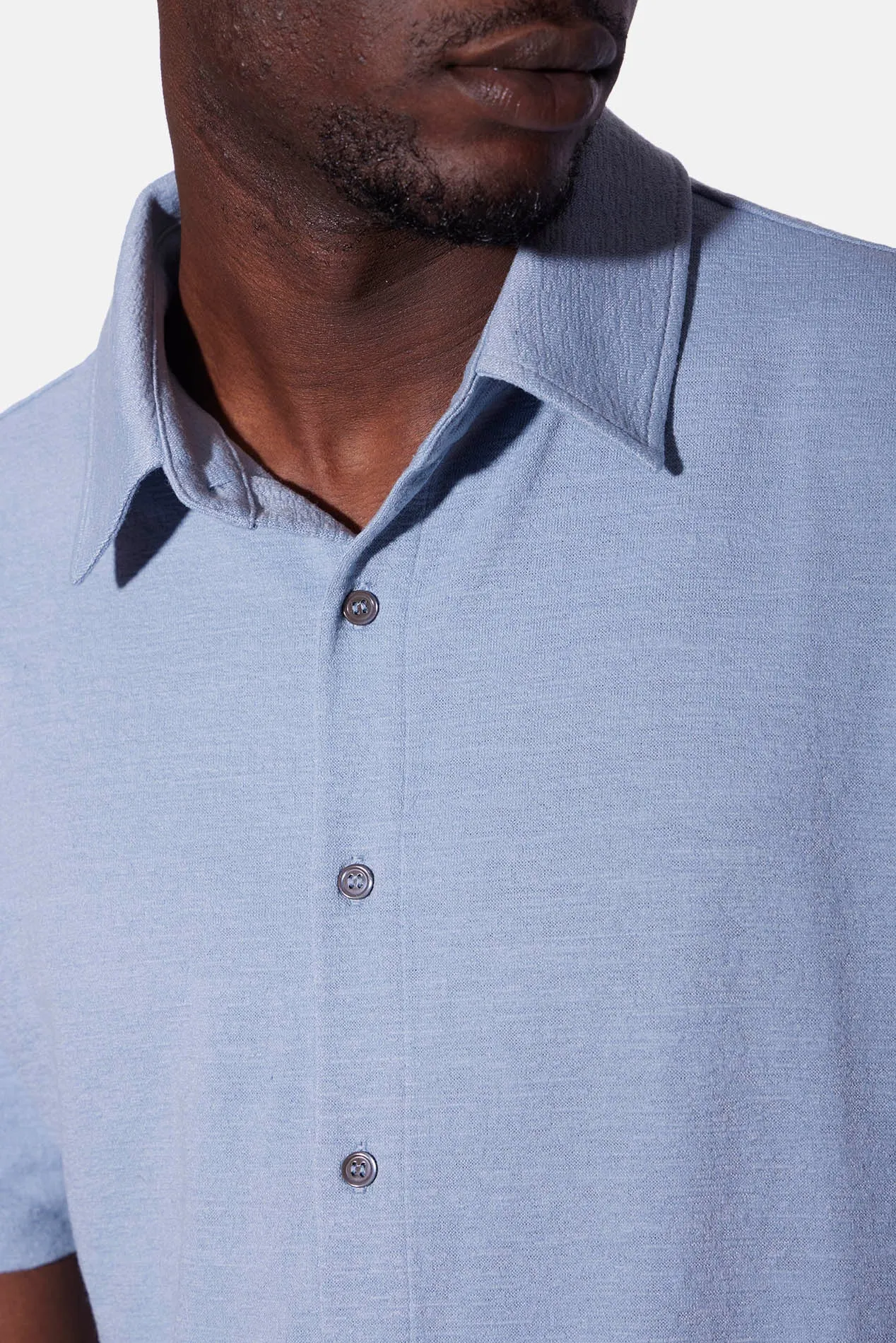 Short Sleeve Slub Buttondown Patina Blue sold by Blue & Cream product image thumbnail 4