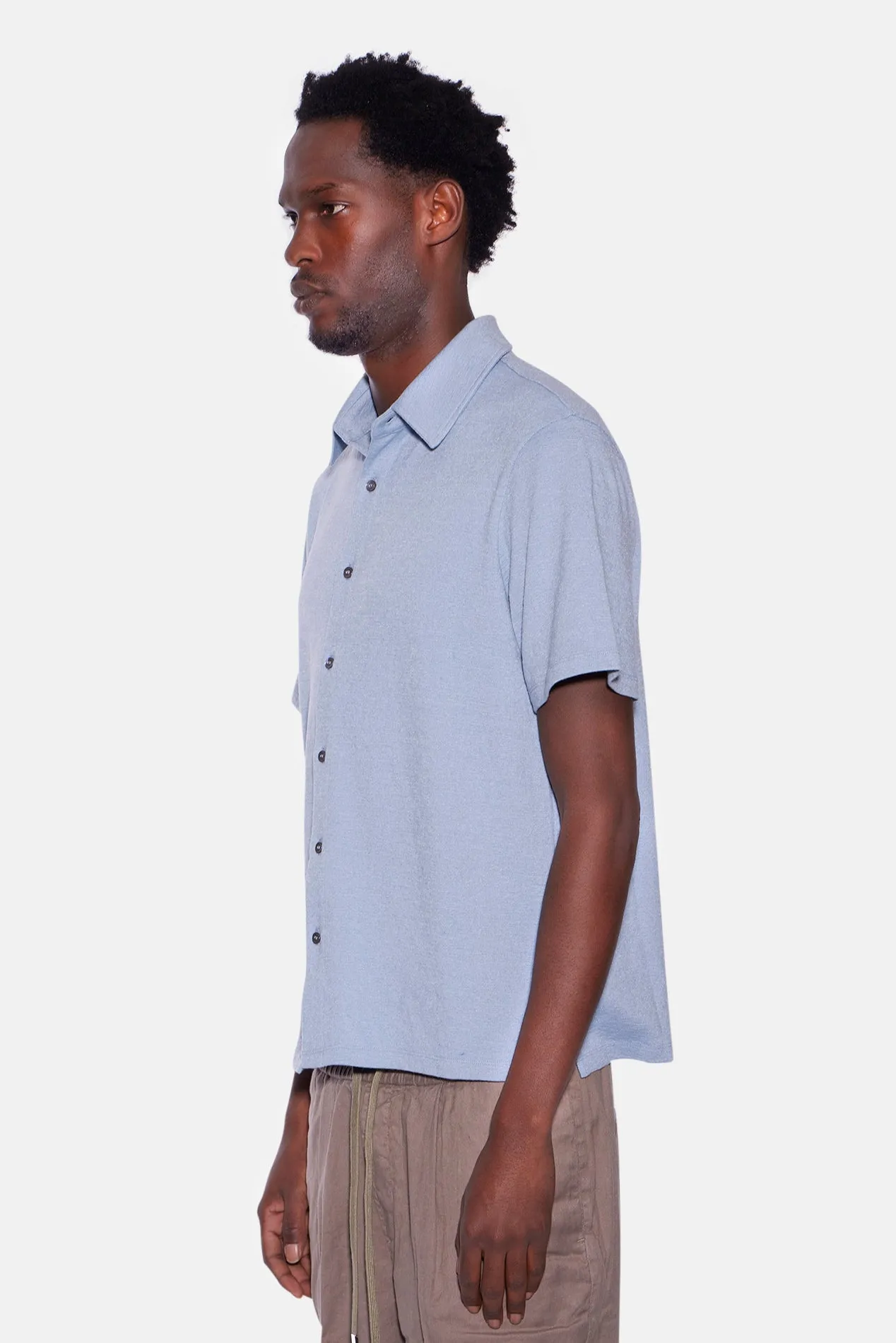 Short Sleeve Slub Buttondown Patina Blue sold by Blue & Cream product image thumbnail 2