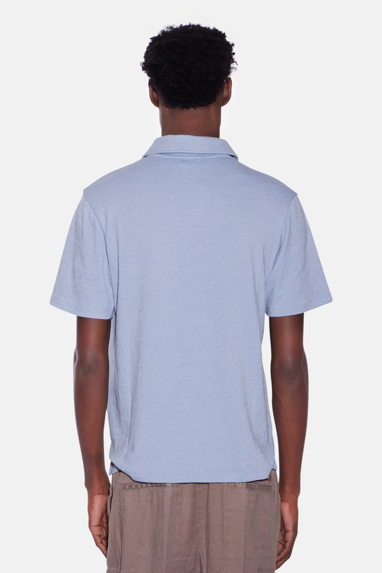 Short Sleeve Slub Buttondown Patina Blue sold by Blue & Cream product image thumbnail 3