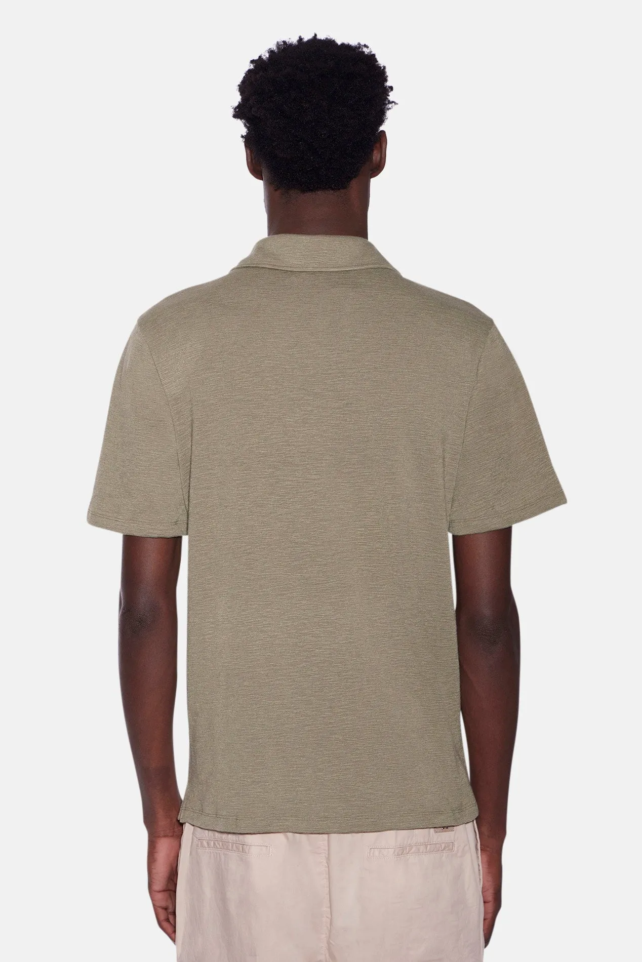 Short Sleeve Slub Buttondown Olive sold by Blue & Cream product image thumbnail 2