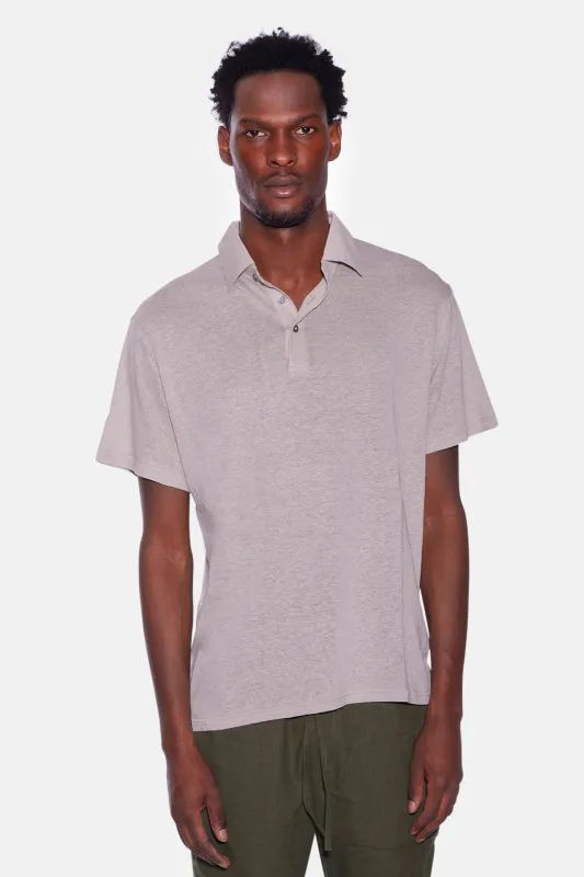 Linen Polo Grey sold by Blue & Cream