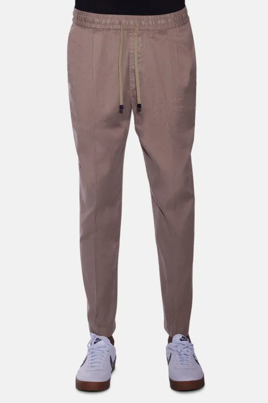 Daniel Drawstring Linen Pant Brown sold by Blue & Cream