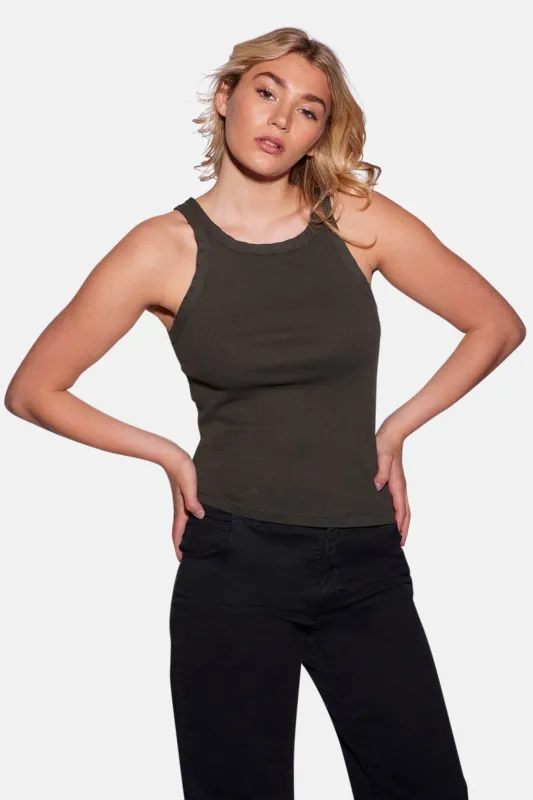 Jennifer Rib Tank Clover sold by Blue & Cream