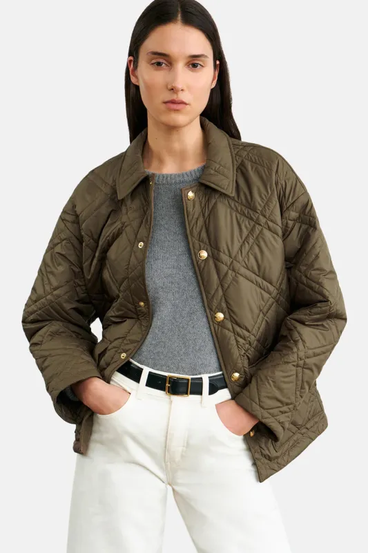 Helah Quilted Parka Army Green sold by Blue & Cream