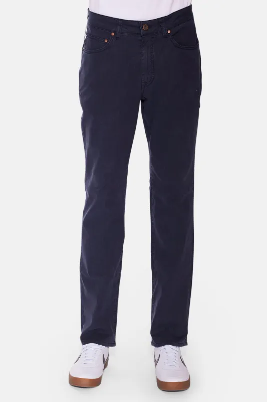 5 Pocket Cotton/Silk Trouser Navy sold by Blue & Cream