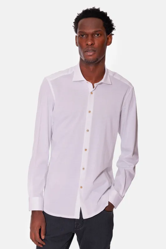 Super Soft Cotton Shirt White made by Boglioli