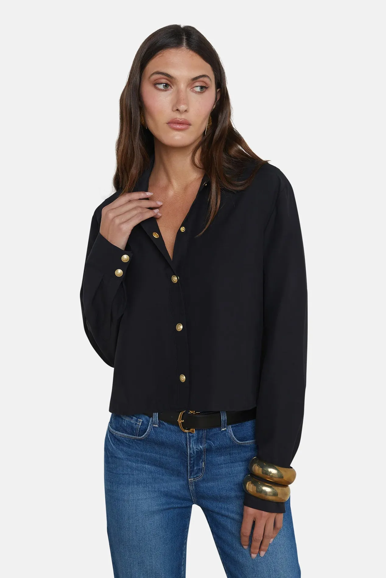 Cosette Button-Down Shirt Black/Gold sold by Blue & Cream