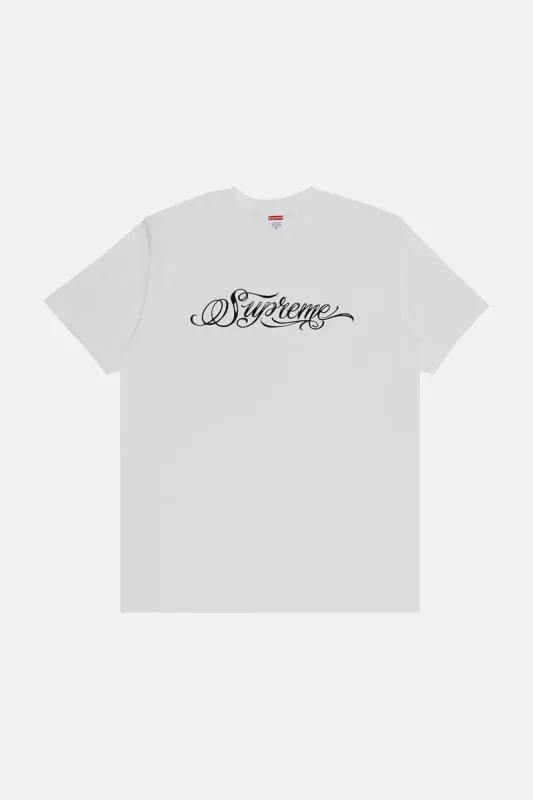 Script Tee White sold by Blue & Cream