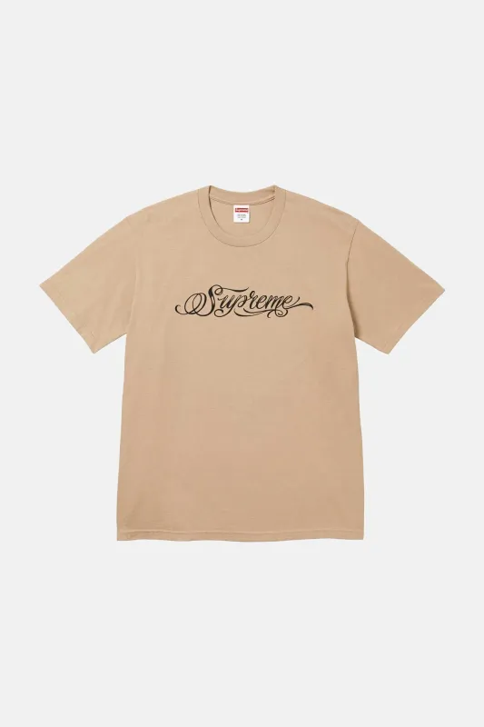 Script Tee Khaki sold by Blue & Cream