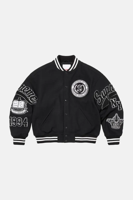 Veritas Varsity Jacket Black made by Supreme