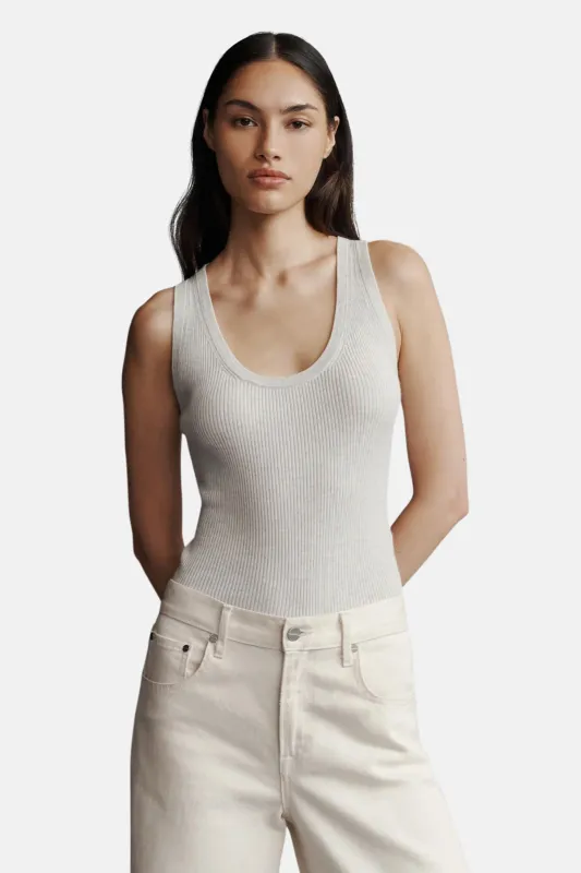Wool Knit Tank White Heather Grey sold by Blue & Cream