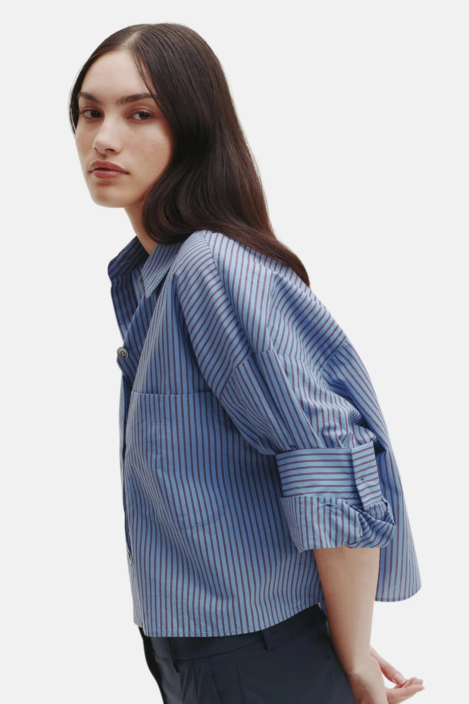 Next Ex Shirt Stripe Blue/Wine sold by Blue & Cream product image thumbnail 3