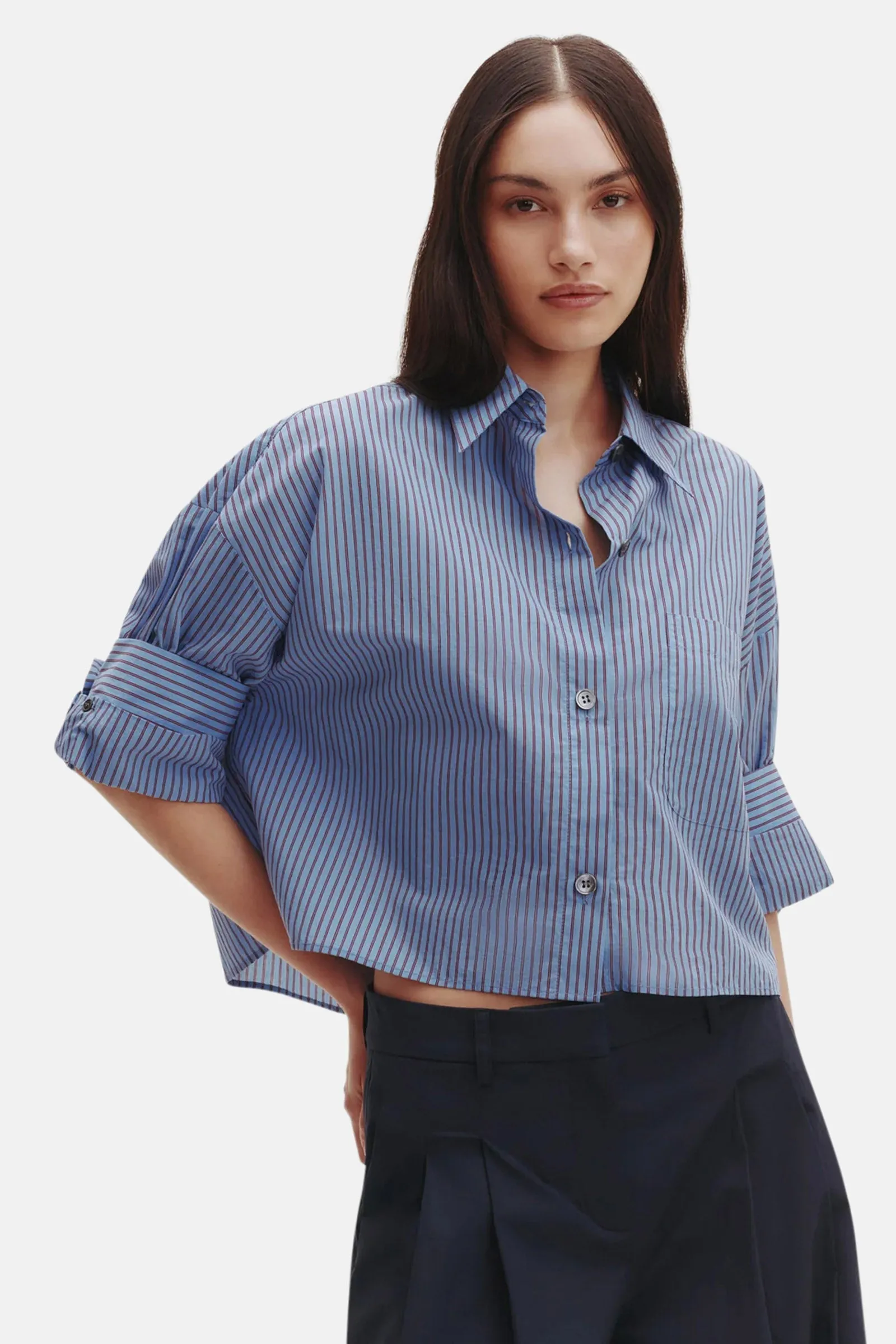 Next Ex Shirt Stripe Blue/Wine sold by Blue & Cream product image thumbnail 2