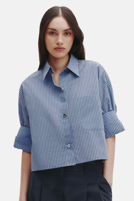 Next Ex Shirt Stripe Blue/Wine sold by Blue & Cream