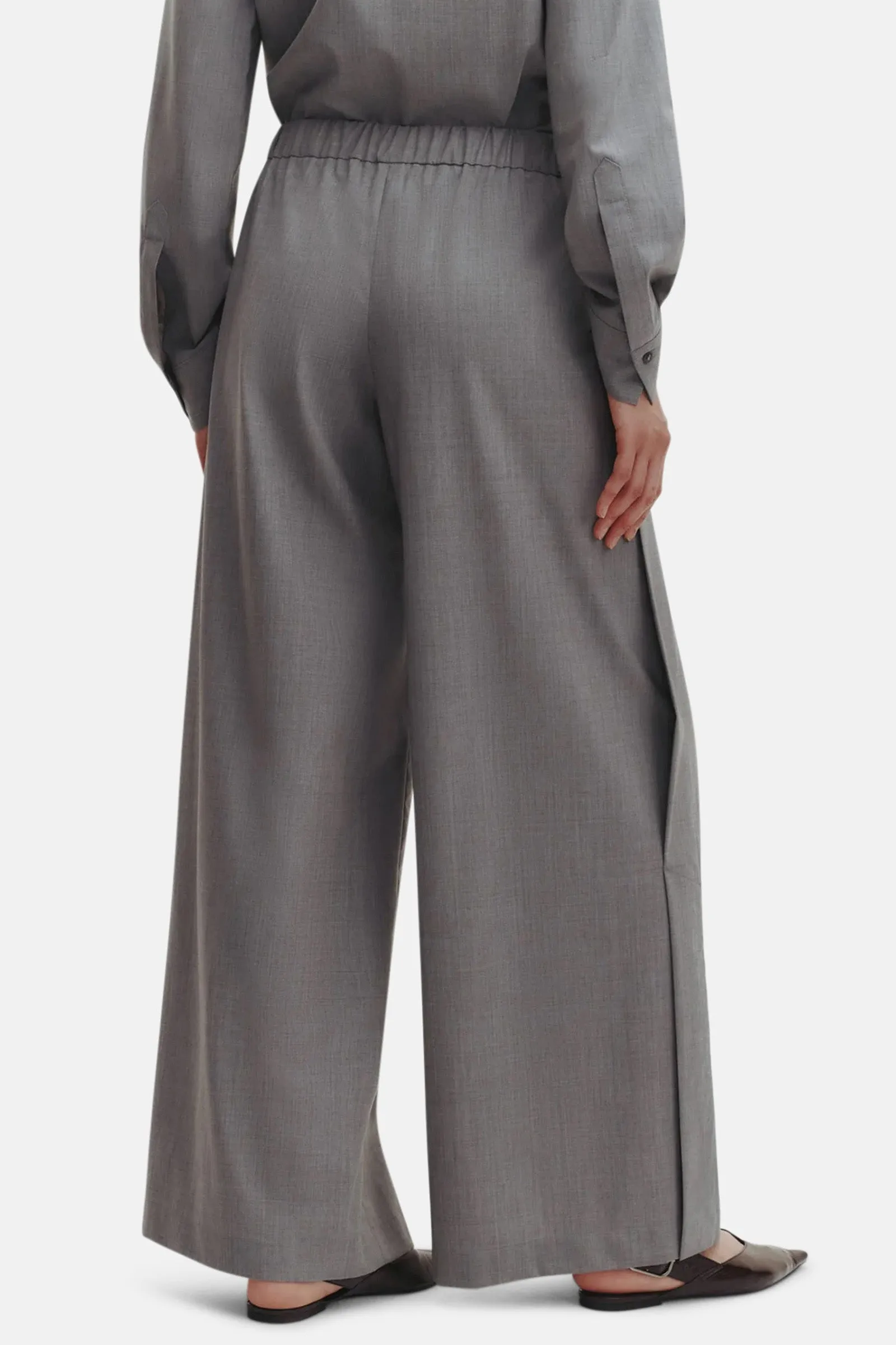 Eva Pant With Tux Pleat Medium Heather Grey sold by Blue & Cream product image thumbnail 3