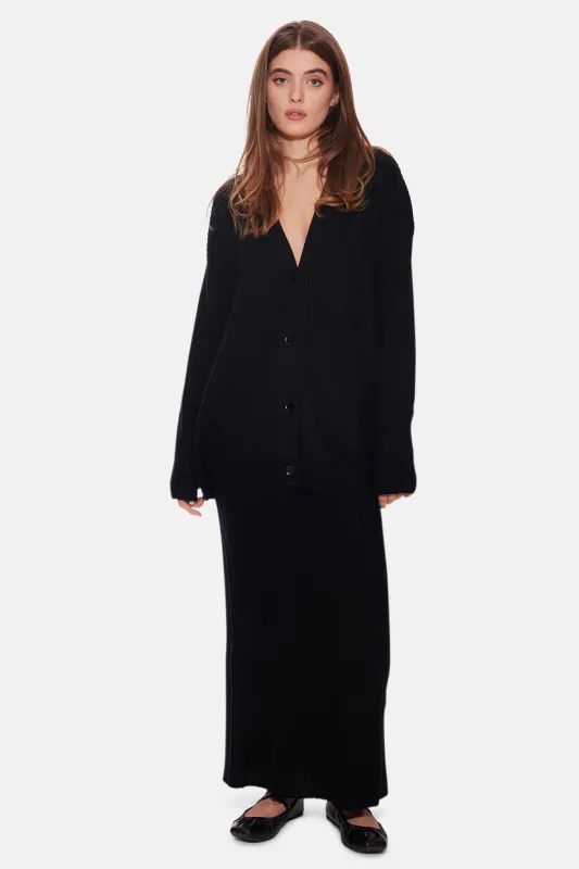 The Tile Club Lucy Cocoon Cardigan & Gertrude Maxi Skirt Black sold by Blue & Cream