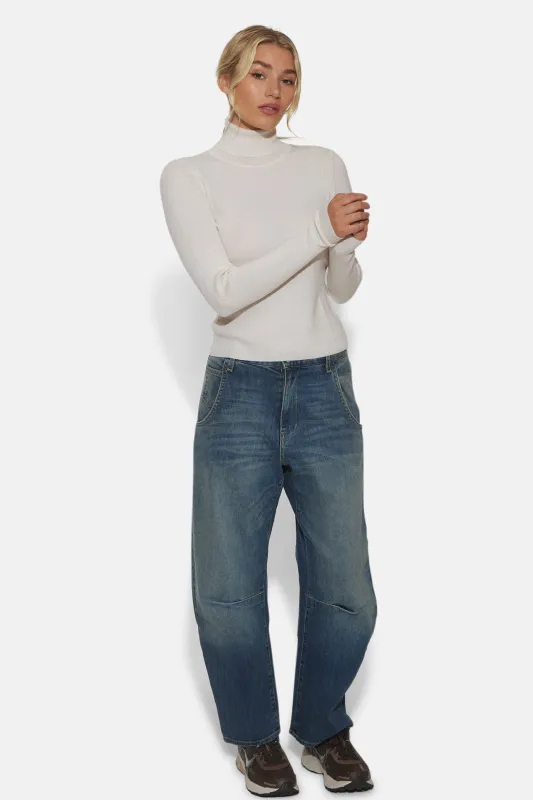 Nili Lotan Emerson Jean x Tile Club Eva Turtleneck Ivory sold by Blue & Cream