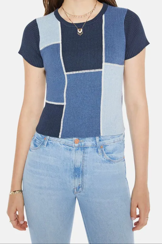 The Block Rib Tee Patching Things Up sold by Blue & Cream