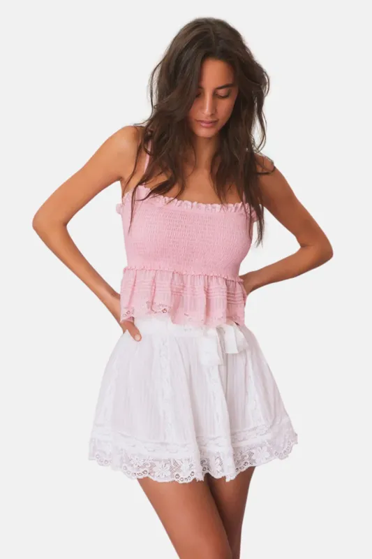 Matera Cotton Stripe Mini Skirt True White sold by Blue & Cream