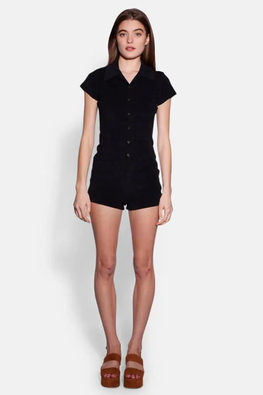 Ariana Terry Romper Jet Black sold by Blue & Cream