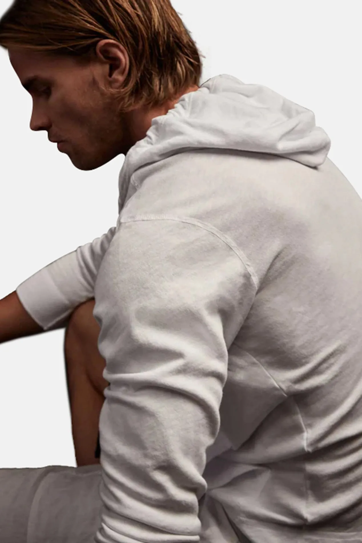 Vintage French Terry Zip Hoodie White sold by Blue & Cream product image thumbnail 3