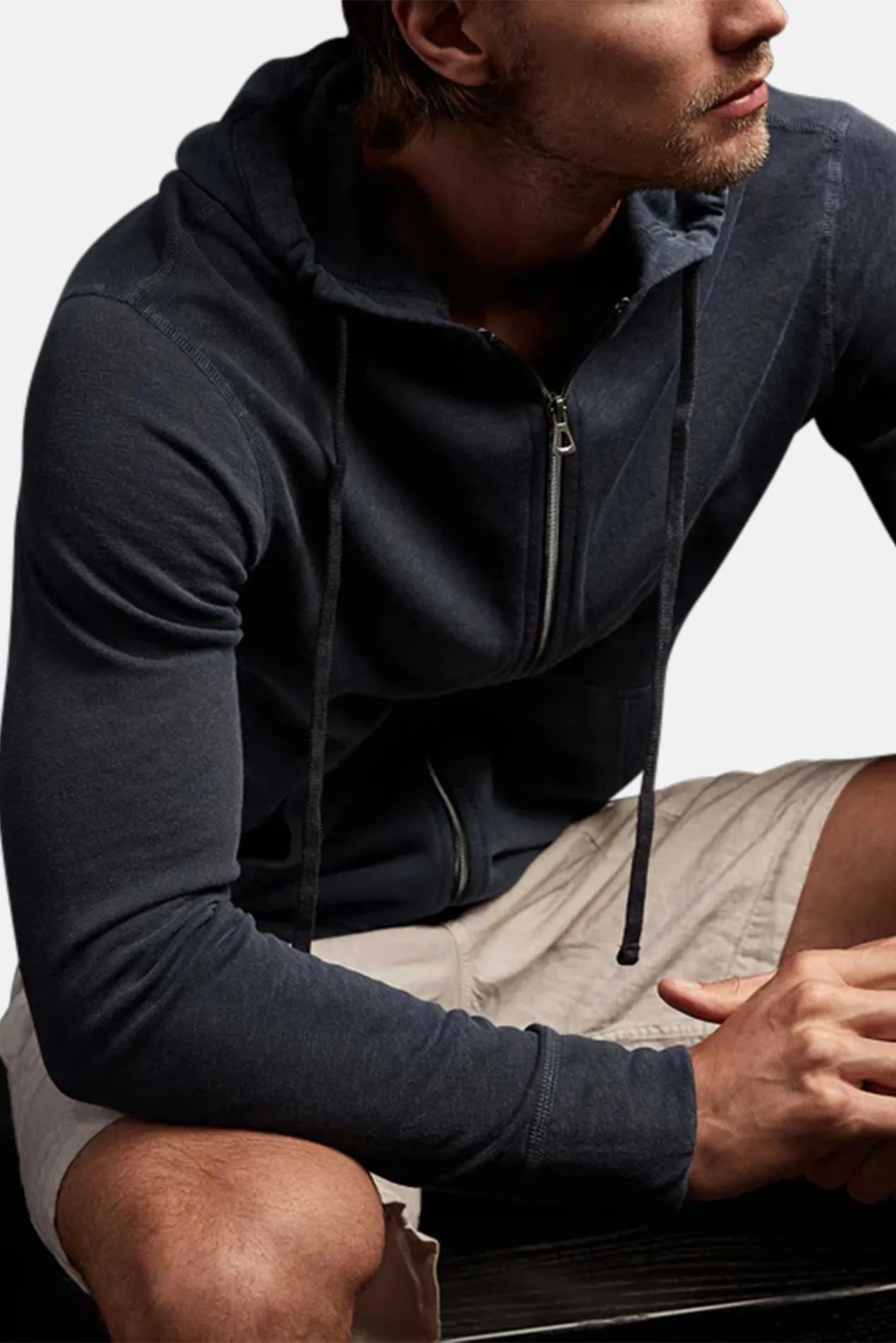 Vintage French Terry Zip Hoodie Deep sold by Blue & Cream