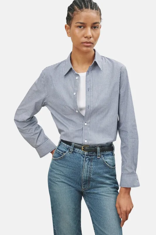 Raphael Classic Shirt Thin Stripes Navy sold by Blue & Cream