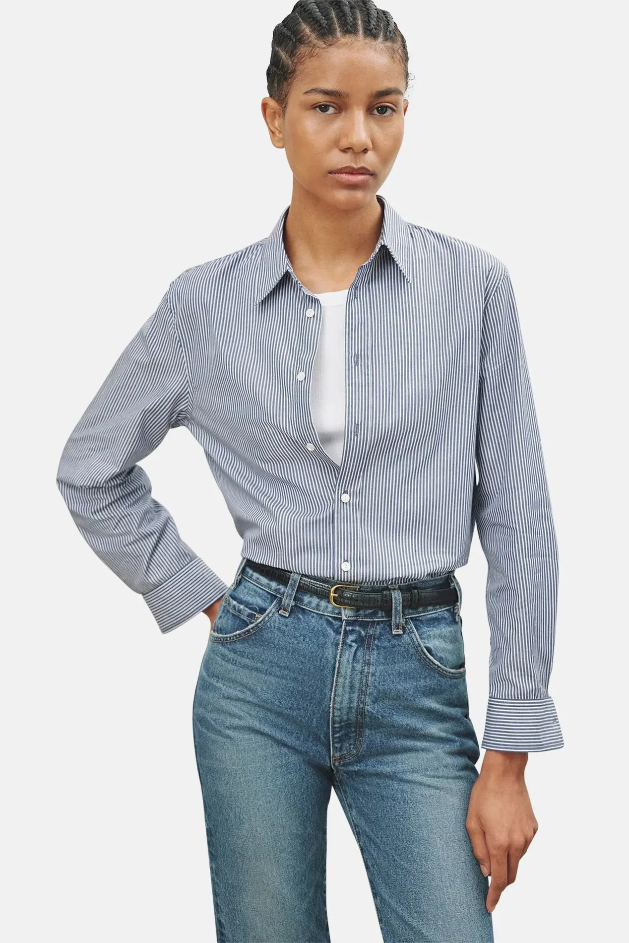 Raphael Classic Shirt Thin Stripes Navy sold by Blue & Cream