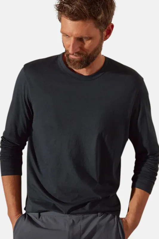 Luxe Lotus Jersey Crew French Navy sold by Blue & Cream