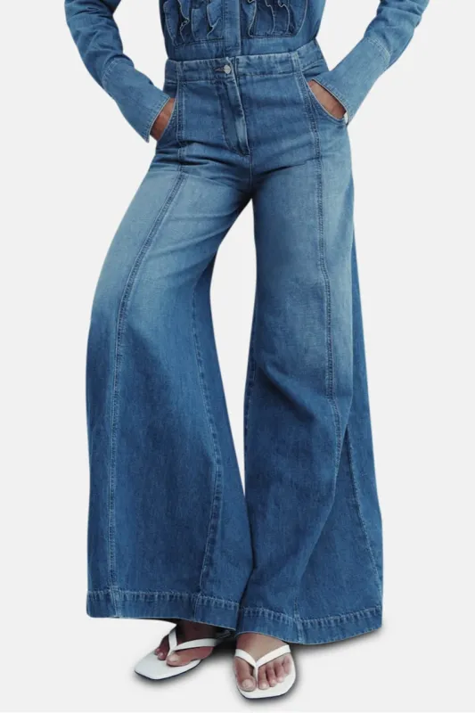 Dancing In The Dark Jean In Linen Cotton Denim Vintage Wash sold by Blue & Cream