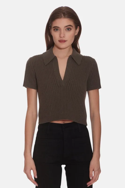 Farrah Short Sleeve Polo Tarnished sold by Blue & Cream