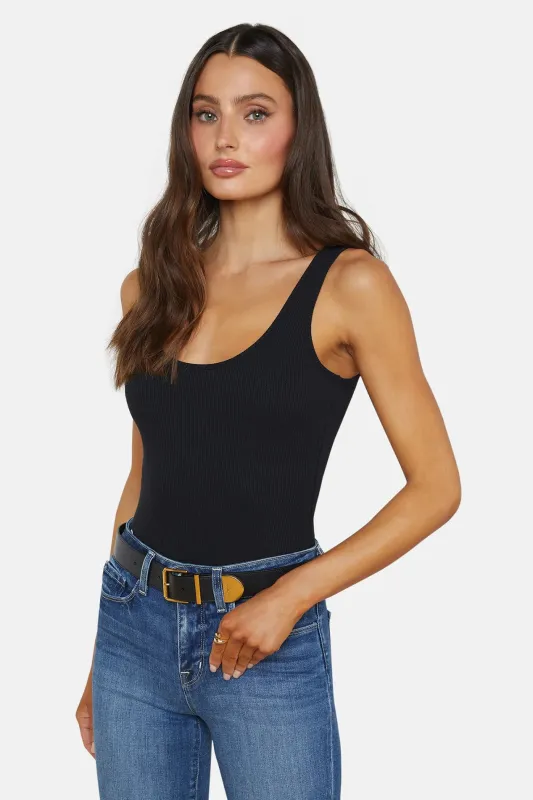 Nica Scoop Neck Bodysuit Black sold by Blue & Cream