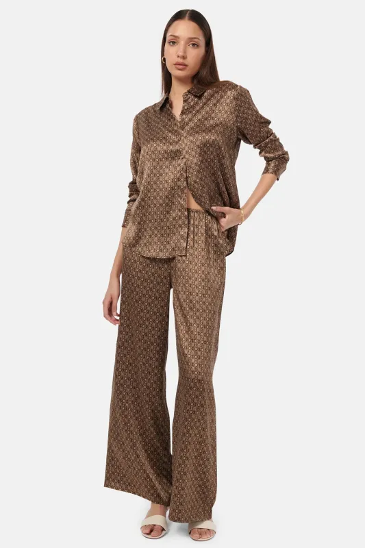 Doreen Charmeuse Pant Chicory Mosaic made by CAMI