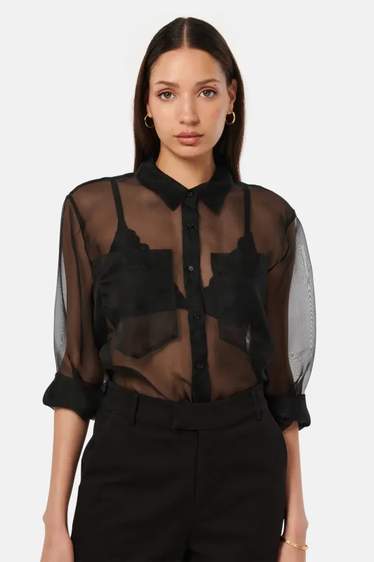 Samson Sheer Top Black sold by Blue & Cream