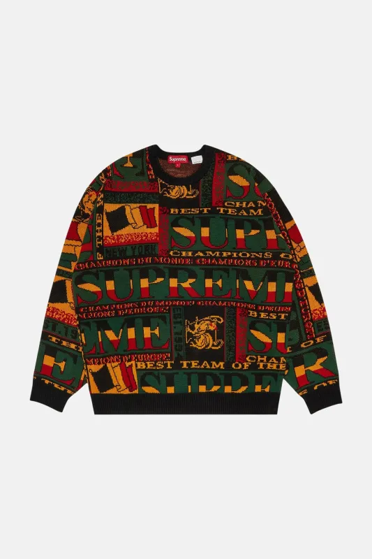 Supreme Scarf Sweater Black made by Blue & Cream