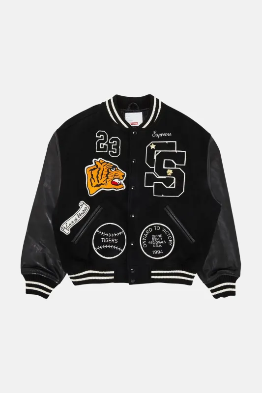 Supreme Tiger Varsity Jacket Black sold by Blue & Cream