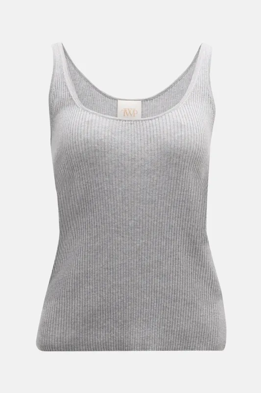 Knit Tank In Cotton Silk Medium Heather Grey sold by Blue & Cream