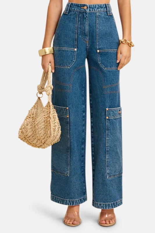 Wynn Wide Leg Pant Indigo sold by Blue & Cream