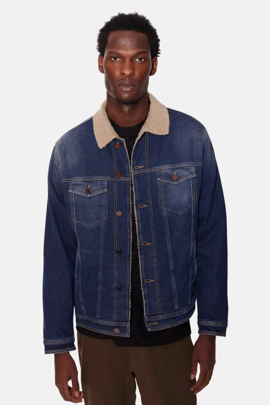 Teddy Trucker Denim Jkt Shearling Lined sold by Blue & Cream