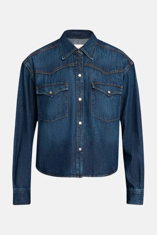 Cropped Og Shirt Dark Indigo sold by Blue & Cream