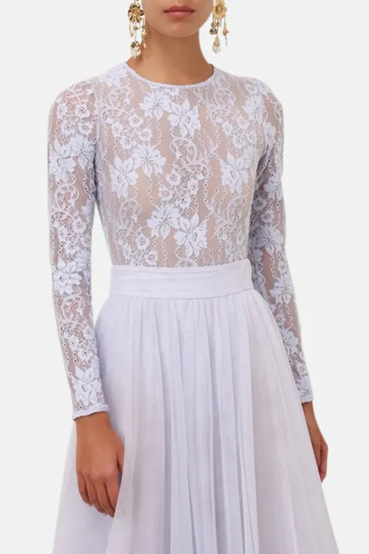 Longsleeve Lace Bodysuit Light Blue sold by Blue & Cream