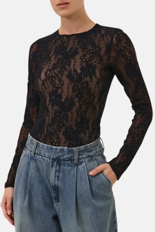 Longsleeve Lace Bodysuit Black sold by Blue & Cream